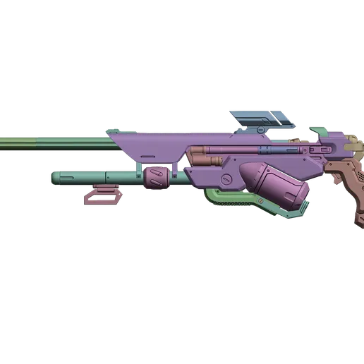 finished Ana Biotic Rifle-inspired 3D printed cosplay prop render