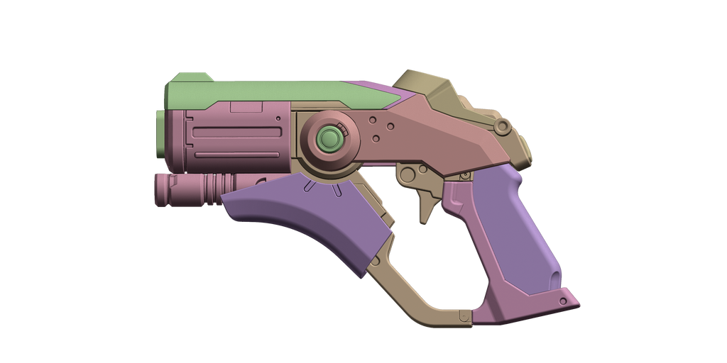 finished Mercy Caduceus Blaster-inspired Overwatch 1 3D printed cosplay prop digital render
