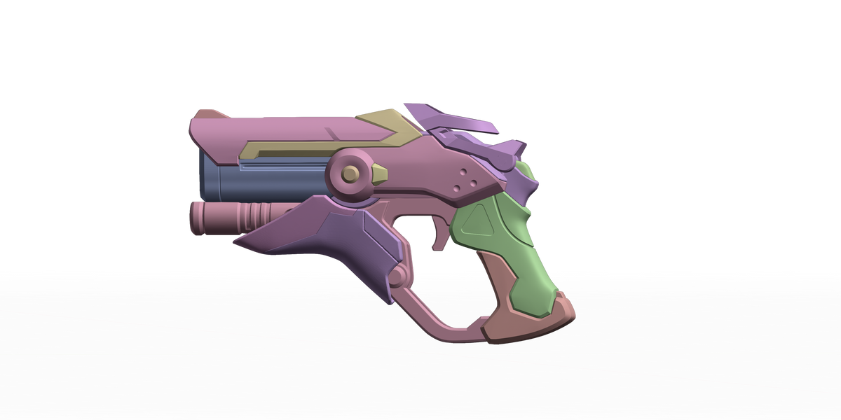 finished Mercy Caduceus Blaster-inspired Overwatch 2 3D printed cosplay prop digital render