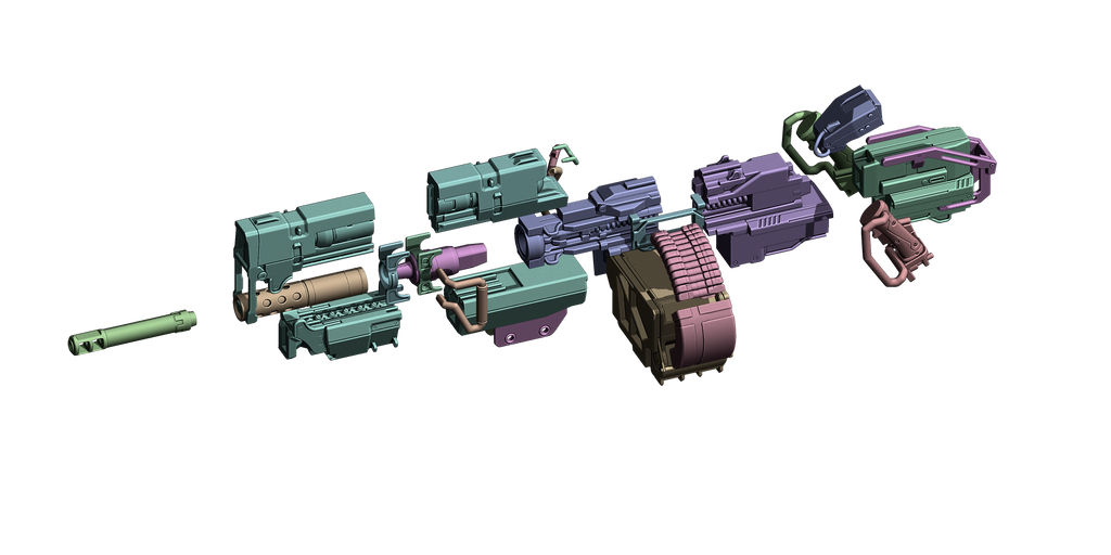 Militech MK-31 HMG – Cyberpunk 2077 Cosplay Prop — model creator reference image 7