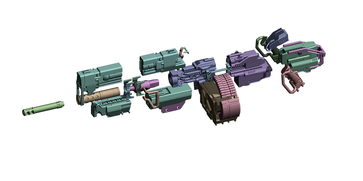 Militech MK-31 HMG – Cyberpunk 2077 Cosplay Prop — model creator reference image 7