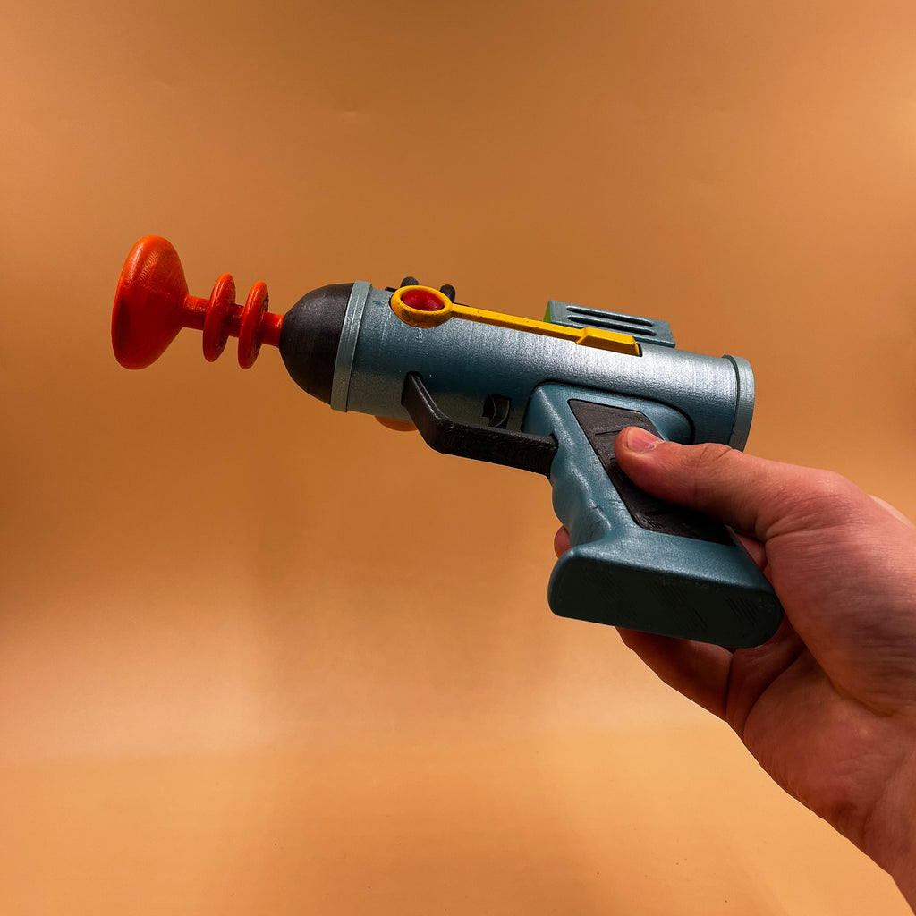 Rear and grip detail of the finished Rick Sanchez inspired prop