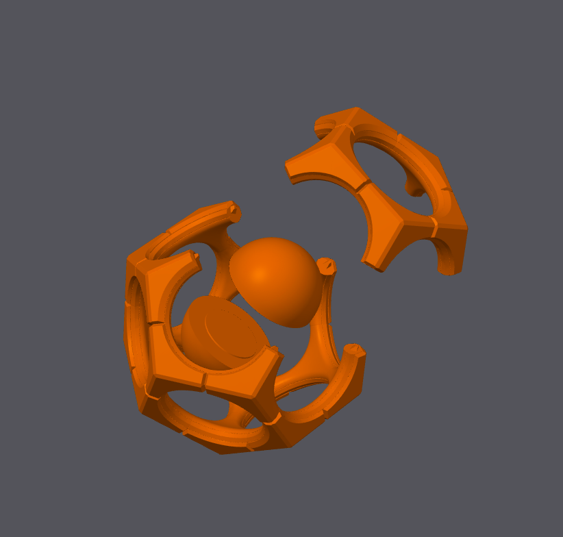 finished Sigma Hypersphere-inspired 3D printed cosplay prop digital render