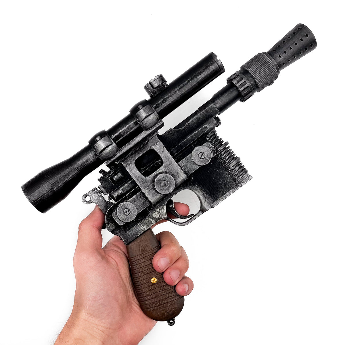 Han Solo DL-44 Heavy Blaster Pistol Star Wars cosplay prop — Sliceables reference image 4