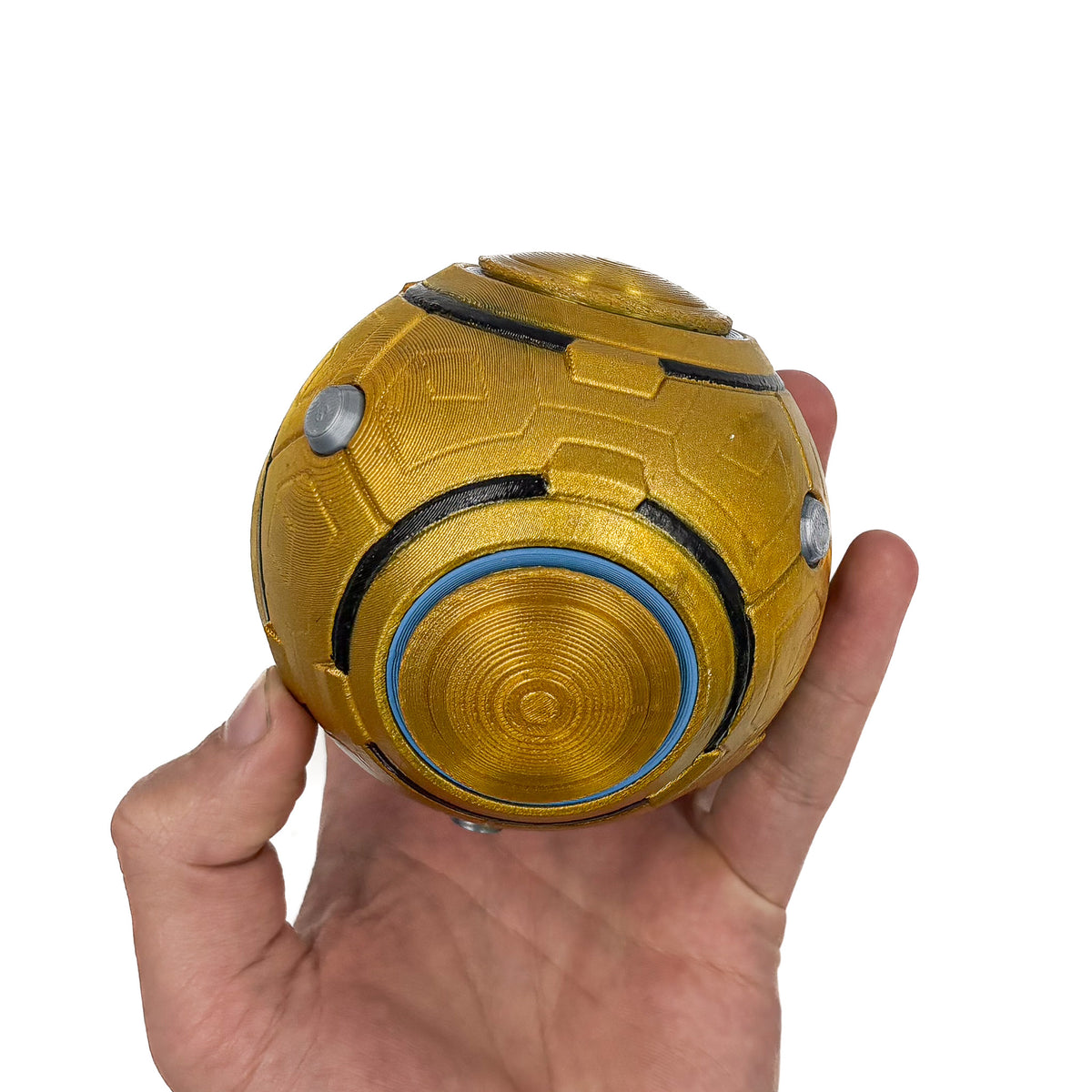 Finished Zenyatta Orb of Destruction prop showing geometric surface panels